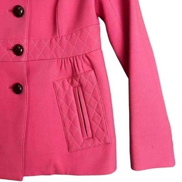 SMYTHE Les Vestes Jacket Coat Pink Wool Blend Quilted Detail Small US 4 - Picture 10 of 12